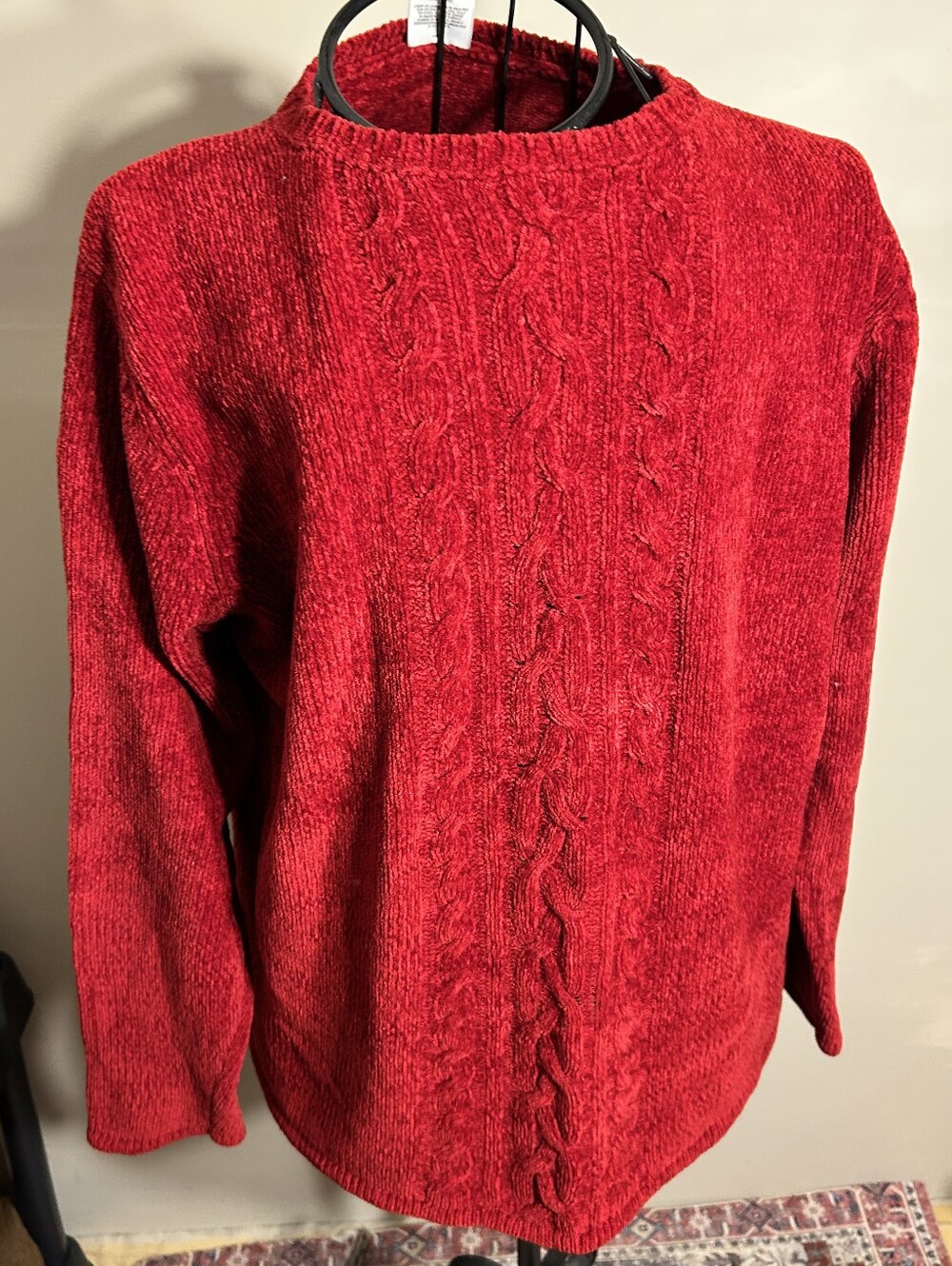 size medium sweater womens knit red soft dress casual